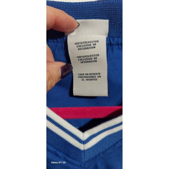 Vintage Kansas Jayhawks Pro Edge Pullover Windbreaker Jacket Mens L Blue KU NCAA - Picture 6 of 8